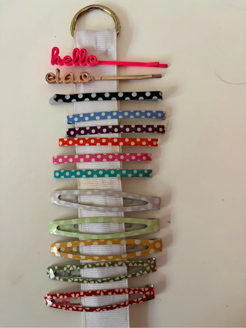 Girls Polka Dot Snap Clip Set - Multicolor